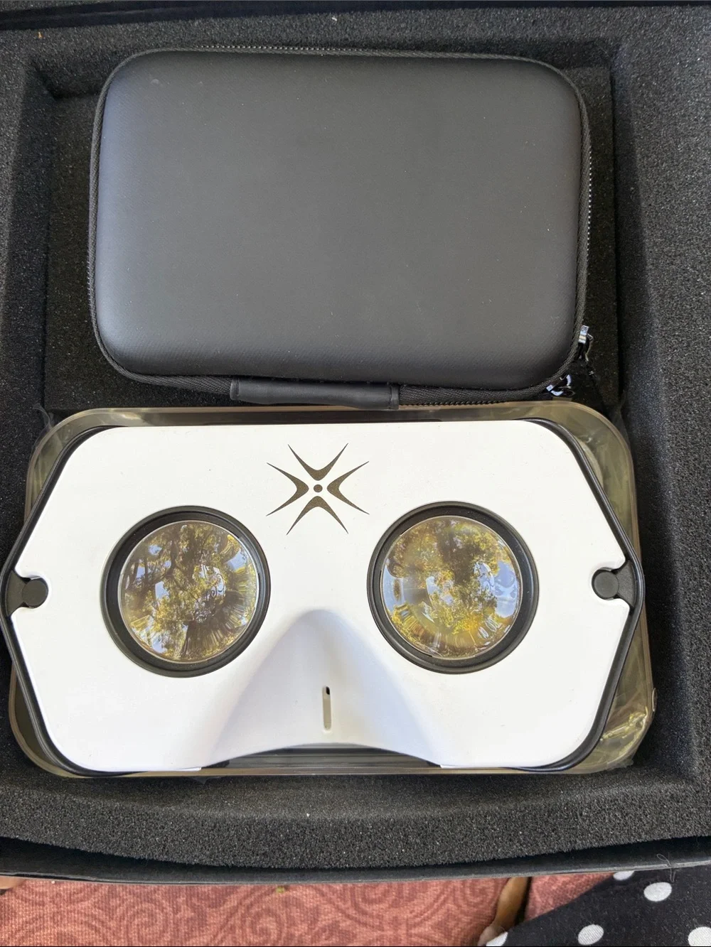 White VR Headset with Carry Case - Compatible Electronics VR Accessory